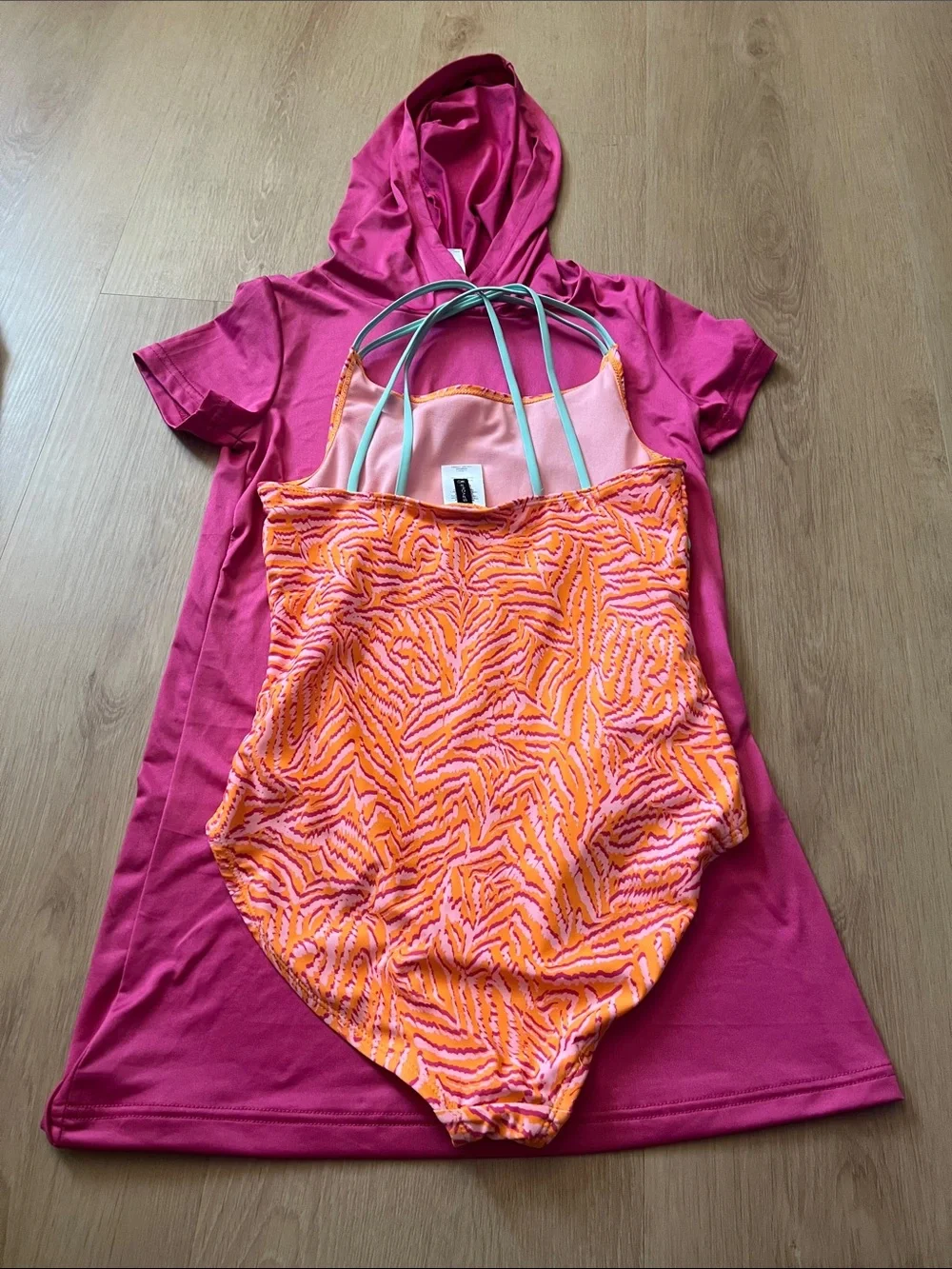 Spyder Kids One-Piece Swimsuit with Pink Hooded Cover-Up